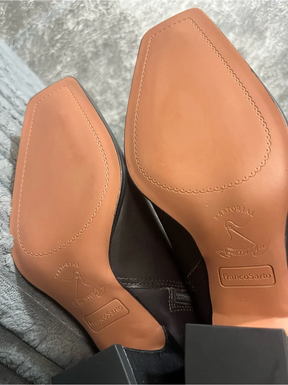 Franco Sarto Brown Leather Block Heel Boots new Sz 6